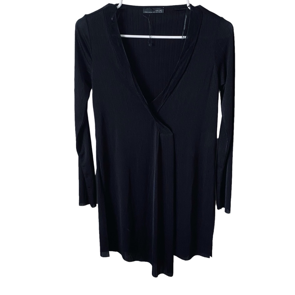 Zara Black Women  Small Jersey stretch long sleeve top